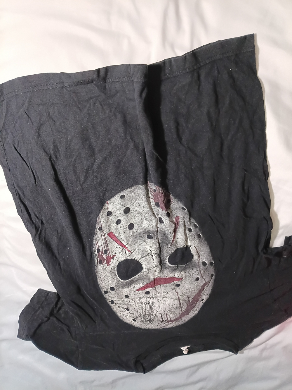 Acorn Black Short Sleeve Tee with White and Red Mask Graphic